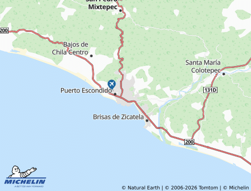 Mapa MICHELIN Juárez, Puerto Escondido - ViaMichelin