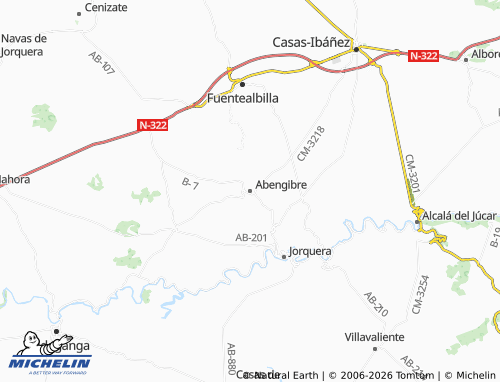 MICHELIN Abengibre map - ViaMichelin