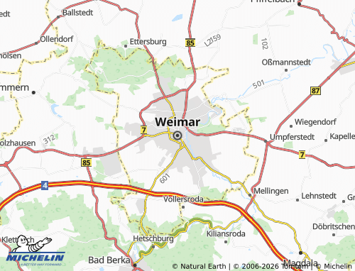 Kaart MICHELIN Weimar - ViaMichelin