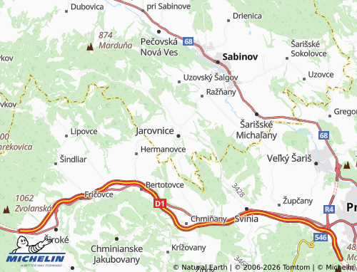 MICHELIN-Landkarte Jarovnice - ViaMichelin