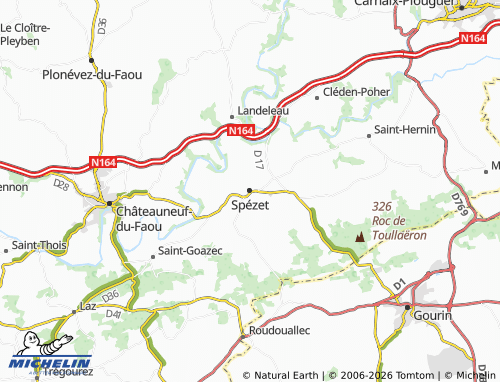 Mappa MICHELIN Spézet - ViaMichelin
