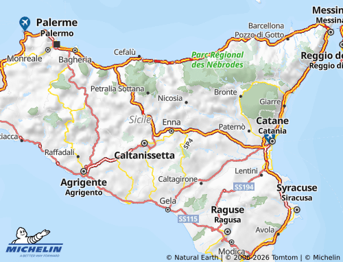 MICHELIN Enna map - ViaMichelin
