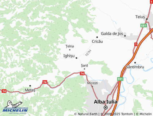 MICHELIN Ighișu map - ViaMichelin