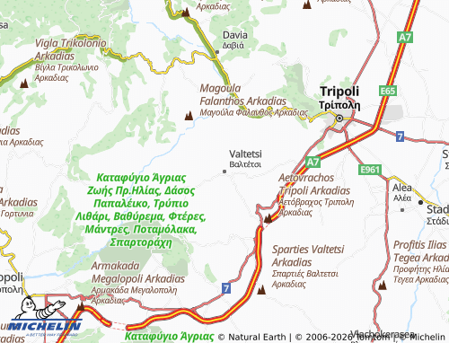 MICHELIN Valtetsi map - ViaMichelin
