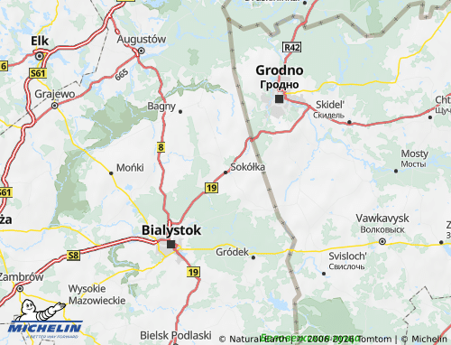 MICHELIN Sokólski map - ViaMichelin
