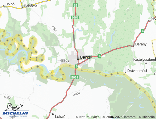 MICHELIN Barcs map - ViaMichelin