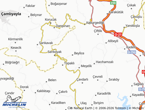 MICHELIN Beylice map - ViaMichelin
