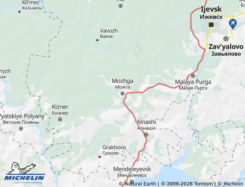 Kaart MICHELIN Mozhginskiy okrug - ViaMichelin