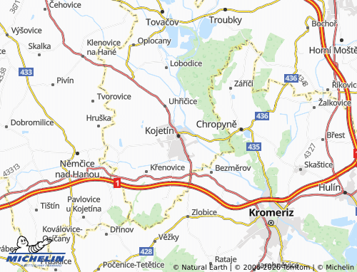 Mappa MICHELIN Kojetín - ViaMichelin