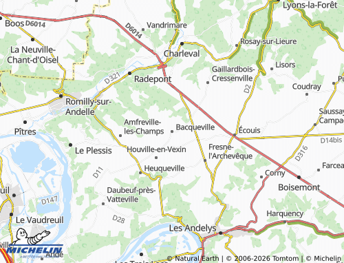 Mapa MICHELIN Bacqueville - ViaMichelin