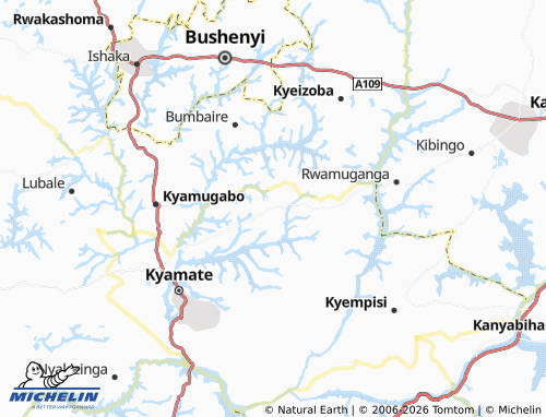 MICHELIN Rwobugimbi map - ViaMichelin