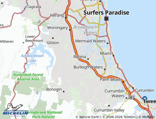 Mapa MICHELIN Mudgeeraba - ViaMichelin