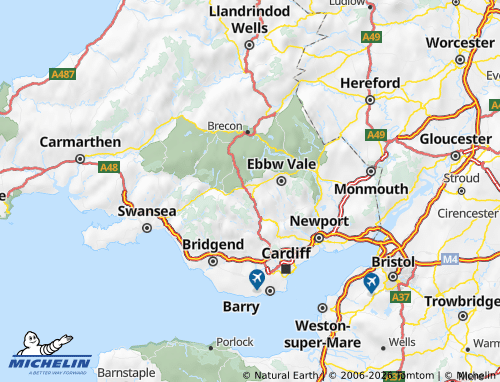 Mappa MICHELIN Merthyr Tydfil - ViaMichelin