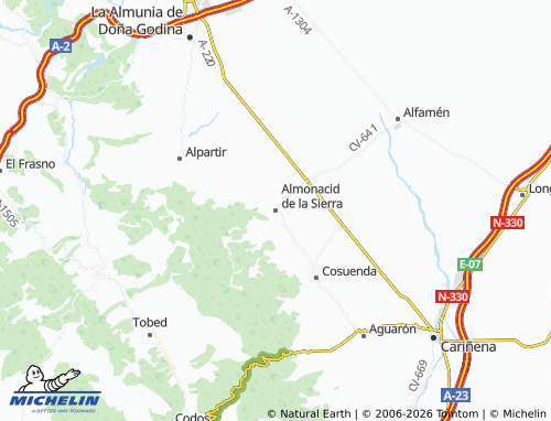 Mappa MICHELIN Almonacid de la Sierra - ViaMichelin