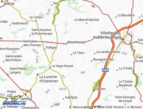 MICHELIN Le Tanu map - ViaMichelin