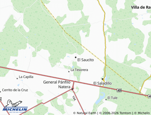 Carte MICHELIN El Saucito - ViaMichelin