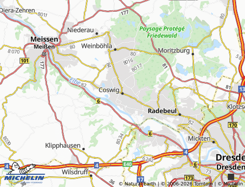 MICHELIN Coswig map - ViaMichelin