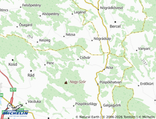 Mapa MICHELIN Csővár - ViaMichelin