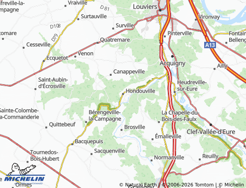 MICHELIN Hondouville map - ViaMichelin