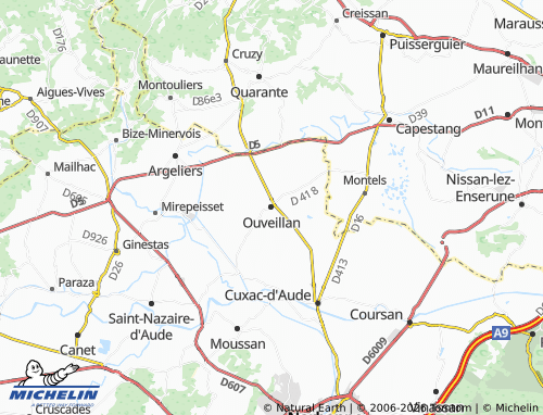 Mapa MICHELIN Ouveillan - ViaMichelin