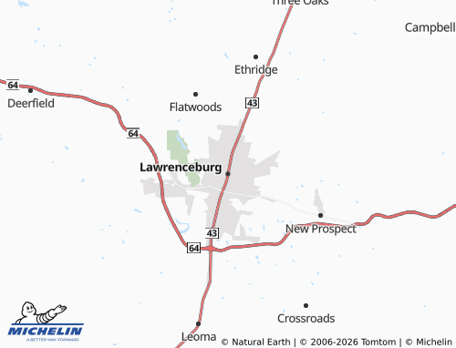 Mapa MICHELIN Lawrenceburg - ViaMichelin