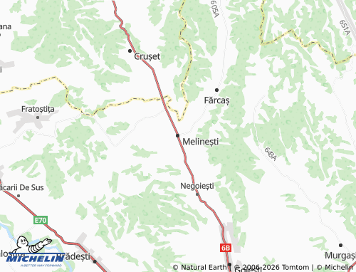 Mappa MICHELIN Melinești - ViaMichelin