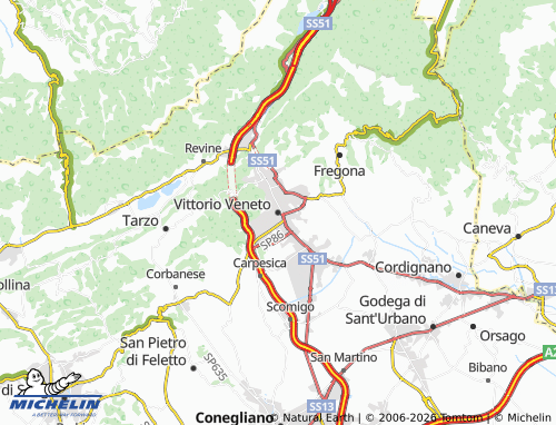 MICHELIN Vittorio Veneto map - ViaMichelin