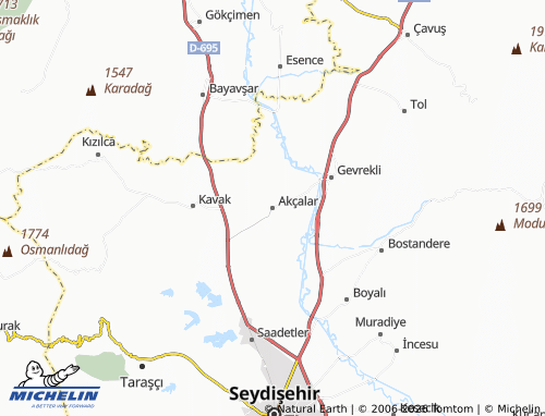 Mappa MICHELIN Akçalar - ViaMichelin