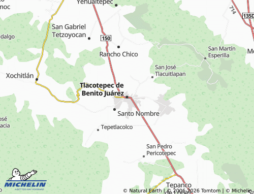 Kaart MICHELIN Tlacotepec de Benito Juárez - ViaMichelin