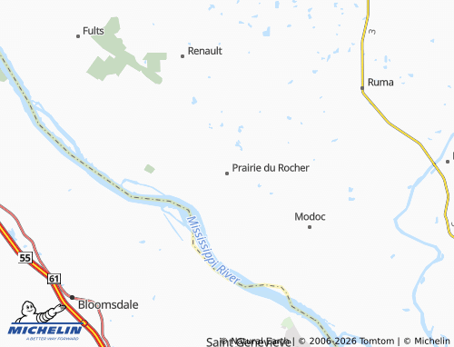 Kaart MICHELIN Prairie du Rocher - ViaMichelin