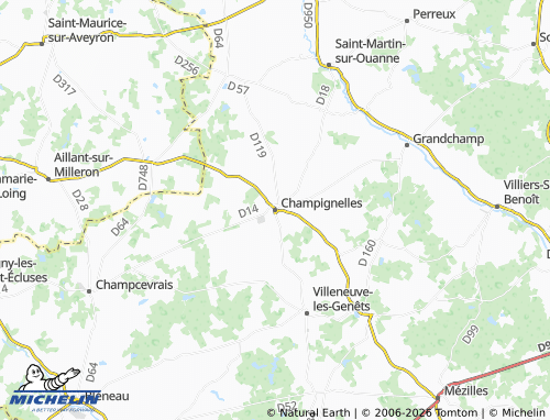 MICHELIN Champignelles map - ViaMichelin