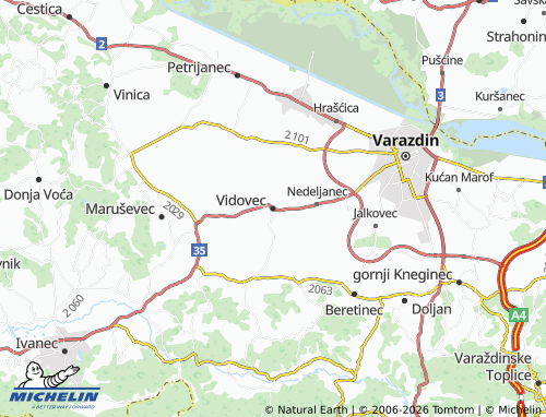 Mapa MICHELIN Vidovec - ViaMichelin