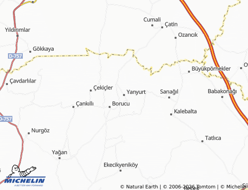 MICHELIN-Landkarte Yanyurt - ViaMichelin