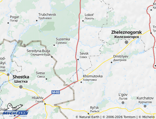 Carte MICHELIN Sevskiy rayon - ViaMichelin