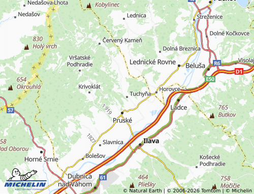 MICHELIN Tuchyňa map - ViaMichelin