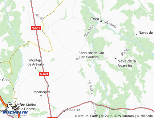 MICHELIN Santiuste de San Juan Bautista map - ViaMichelin