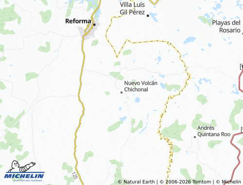 MICHELIN Nuevo Volcán Chichonal map - ViaMichelin