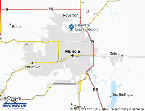 Mappa MICHELIN Muncie - ViaMichelin