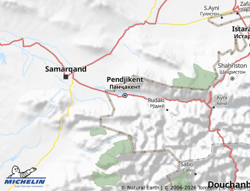 MICHELIN Panjakent map - ViaMichelin