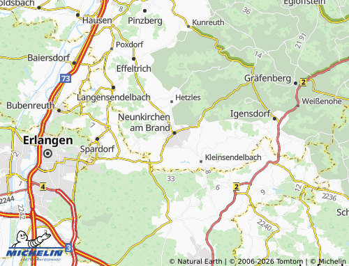 Mapa MICHELIN Neunkirchen am Brand - ViaMichelin
