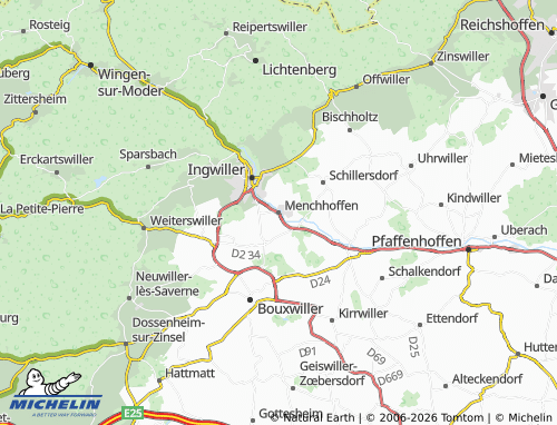 Mapa MICHELIN Menchhoffen - ViaMichelin