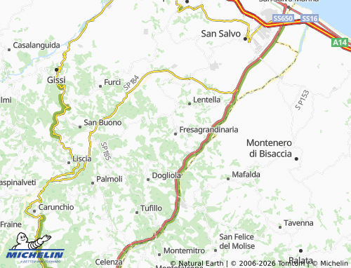 Mappa MICHELIN Fresagrandinaria - ViaMichelin