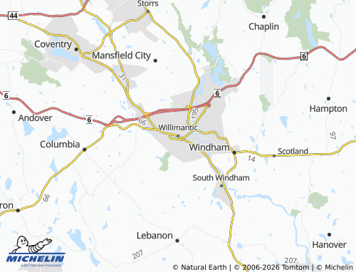 Kaart MICHELIN Willimantic - ViaMichelin