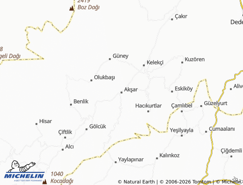 Mappa MICHELIN Akşar - ViaMichelin