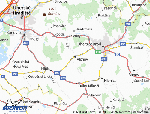 MICHELIN Vlčnov map - ViaMichelin