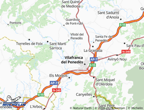Carte MICHELIN Pacs del Penedès - ViaMichelin