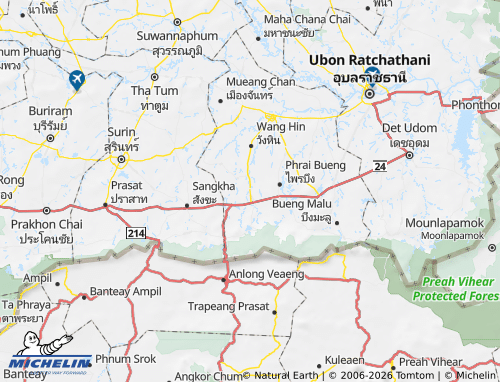MICHELIN-Landkarte Amphoe Khukhan - ViaMichelin