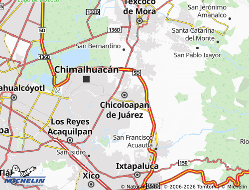 Kaart MICHELIN Chicoloapan de Juarez - ViaMichelin