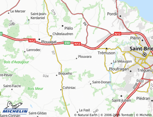 MICHELIN Plouvara map - ViaMichelin