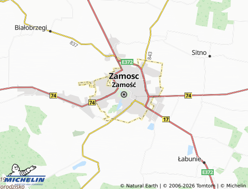 MICHELIN Zamosc map - ViaMichelin